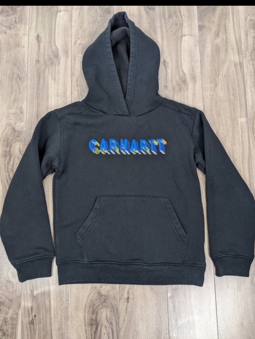 Carhartt Boys Black Pullover Hoodie Size S (8-10) Spellout